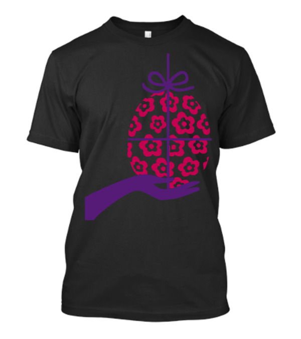 Floral Wrapped Easter Egg Gift In Hand T-Shirt