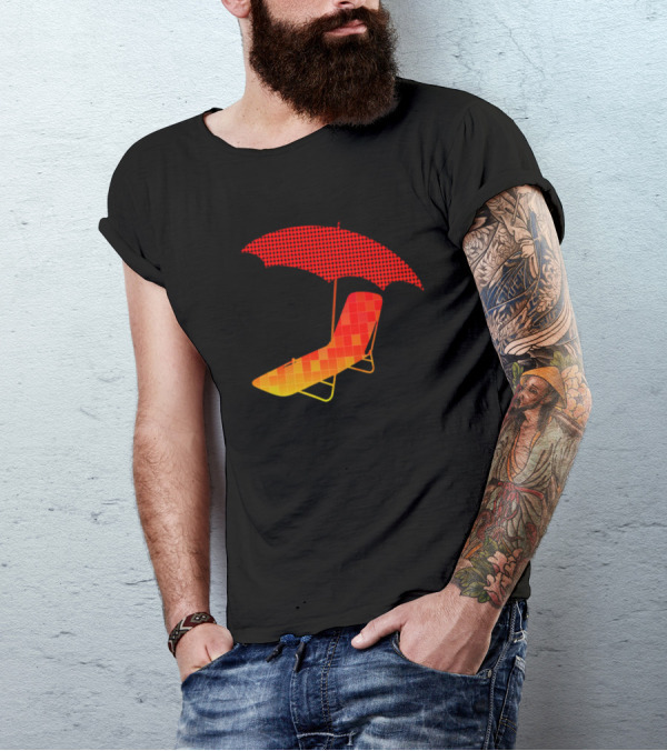 Keep Calm And Go To The Beach With Lounge Chair And Umbrella T-Shirt