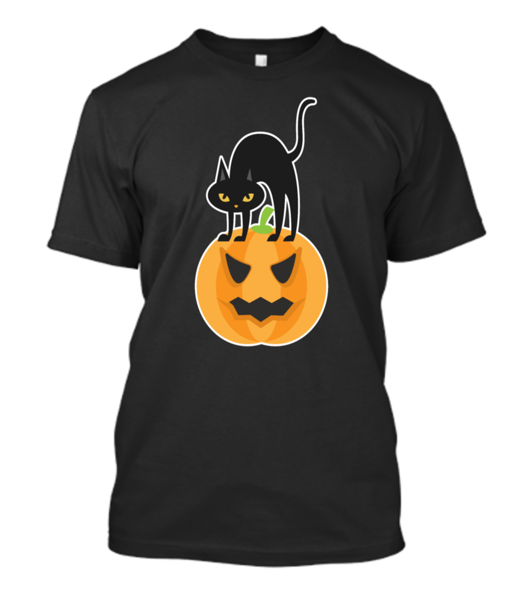 Halloween Black Cat On Jack-o'-Lantern Pumpkin T-Shirt