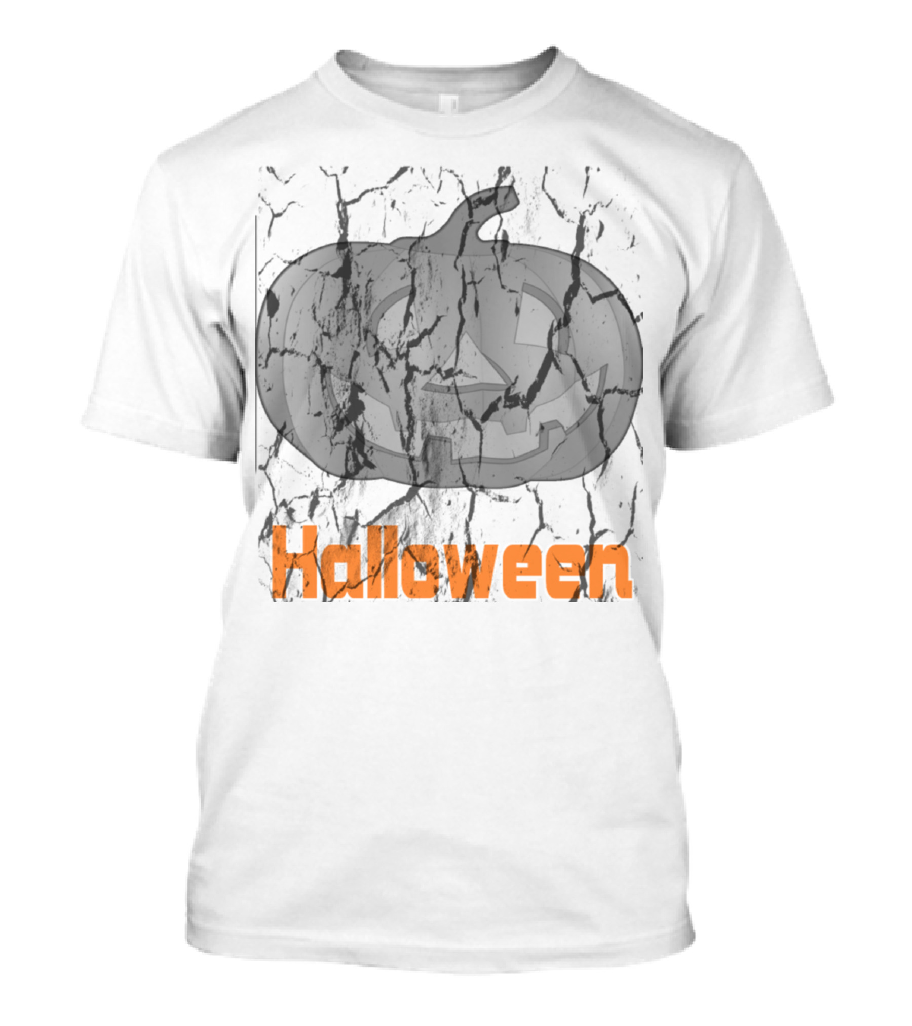 Halloween Vintage Pumpkin Design With Cracked Texture T-Shirt