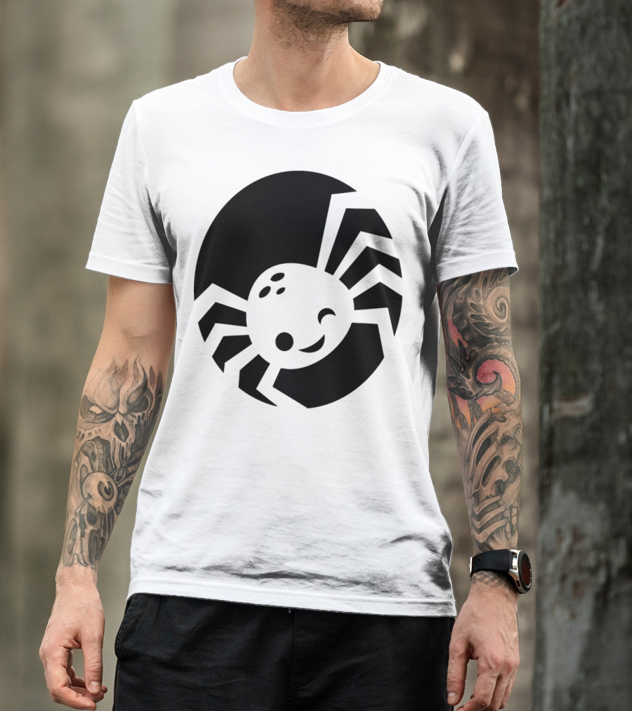 Cute Pumpkin Stencils Smiling Spider T-Shirt