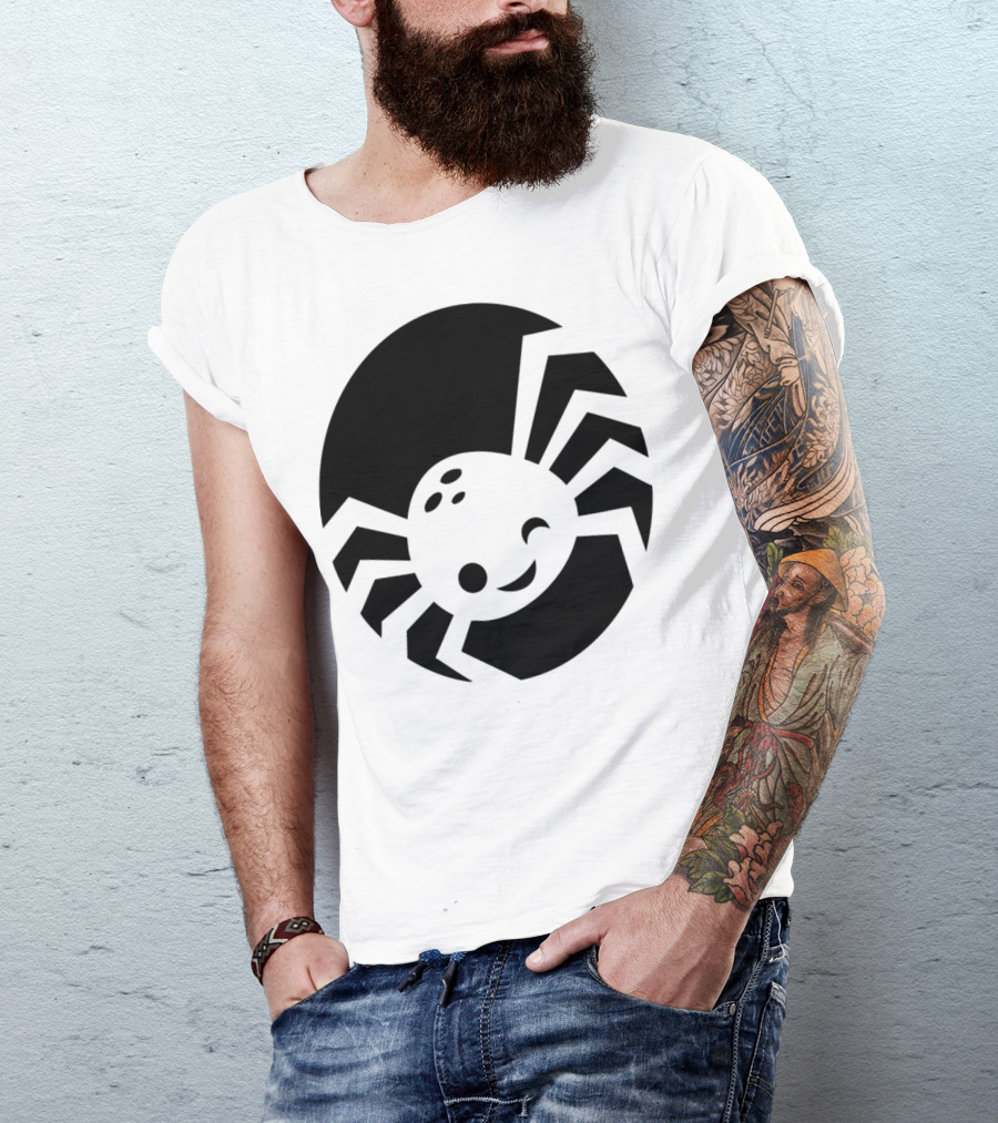 Cute Pumpkin Stencils Smiling Spider T-Shirt