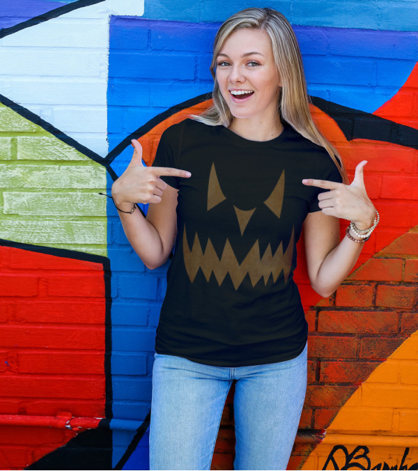 Halloween Jack-O'-Lantern Grinning Face T-Shirt