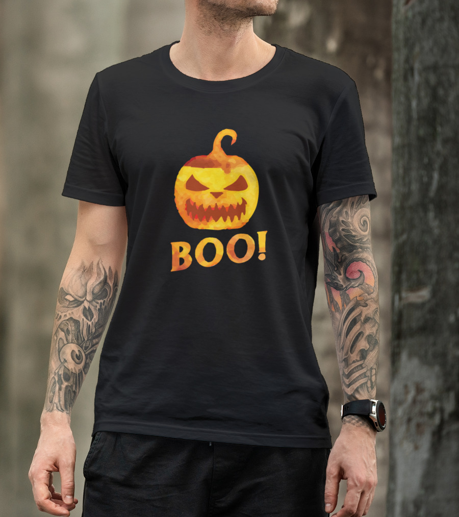 Halloween Pumpkin Boo Jack-O'-Lantern Face Spooky Boo T-Shirt