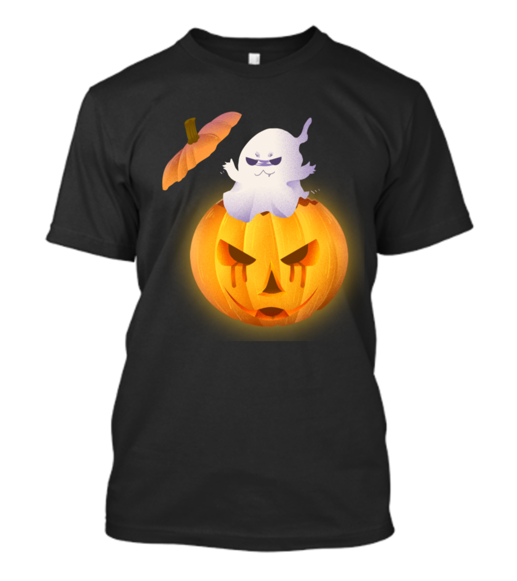 Ghost With Sunglasses Popping Out Of Carved Pumpkin T-Shirt