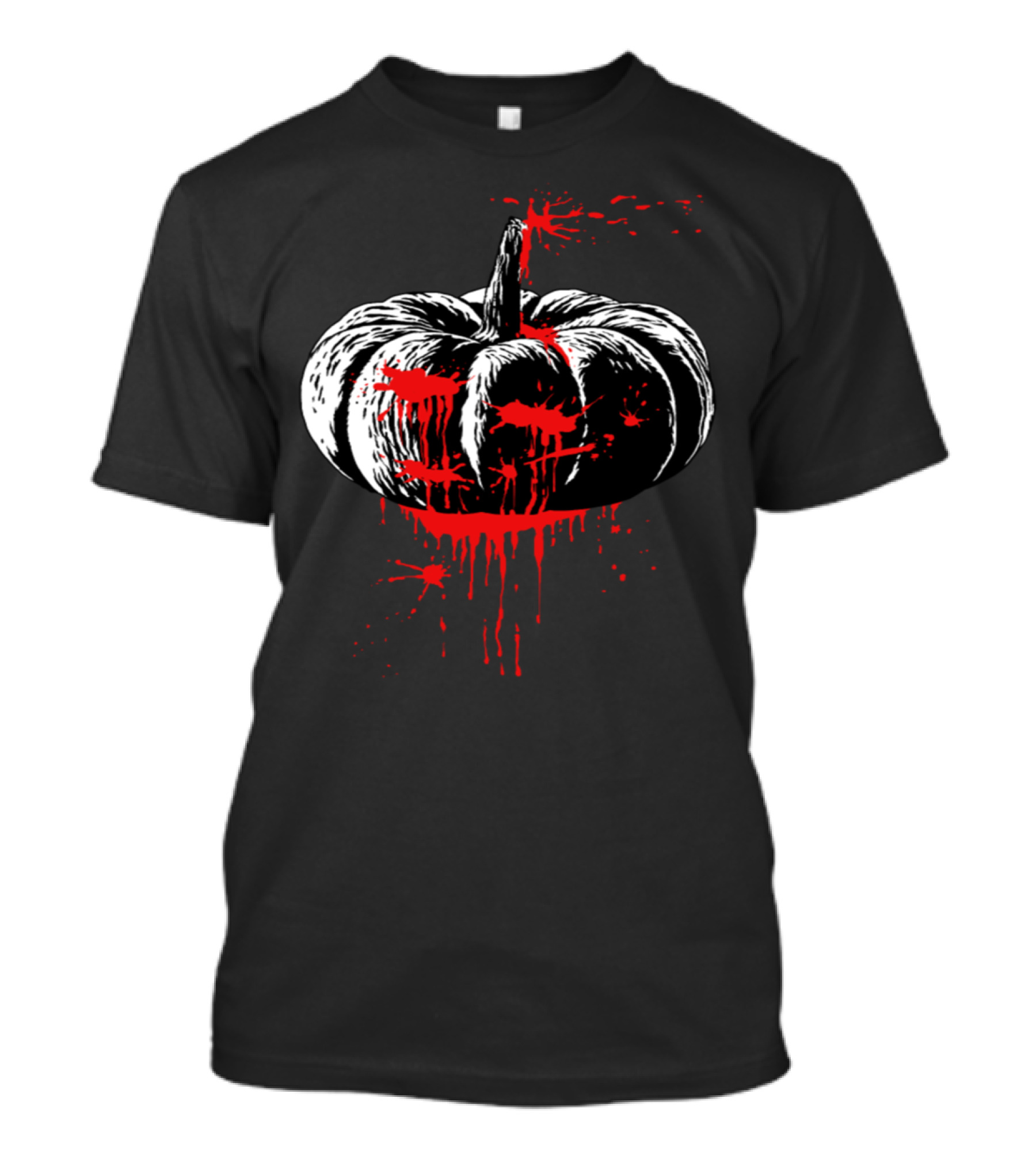 Halloween Bloody Pumpkin Graphic With Dripping Blood Effect T-Shirt