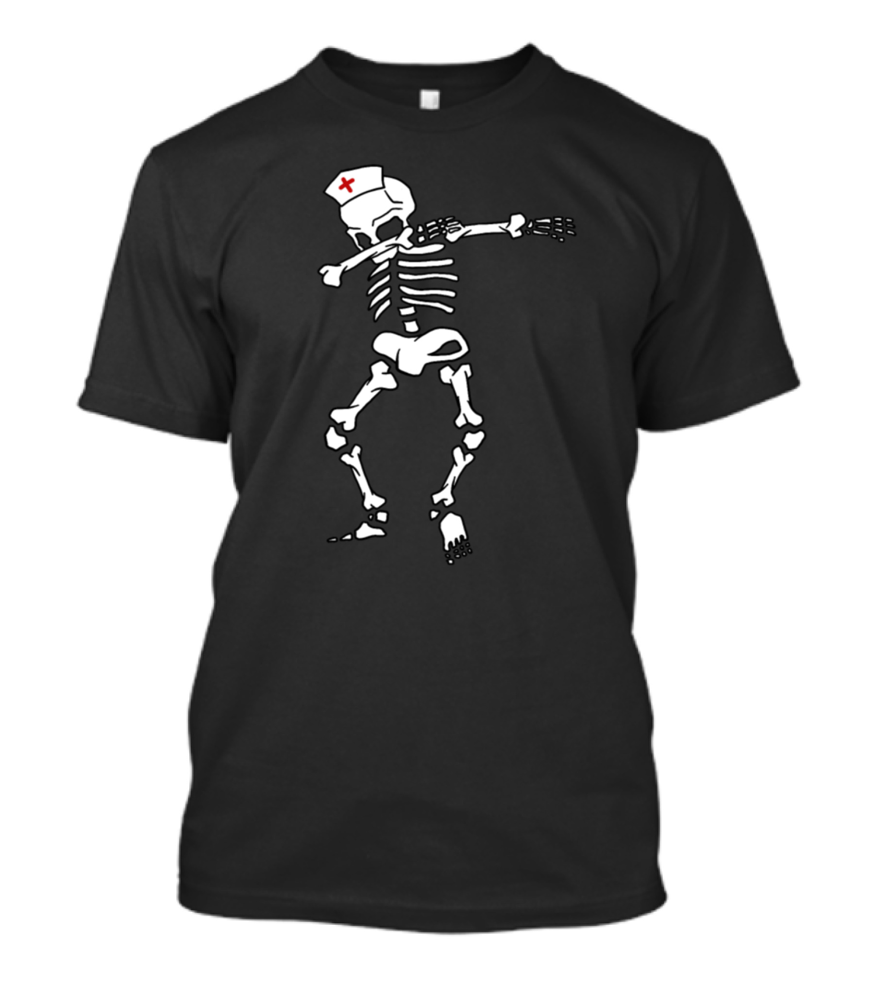 Nurse Skeleton Dabbing Halloween Lazy Costume Dab T-Shirt