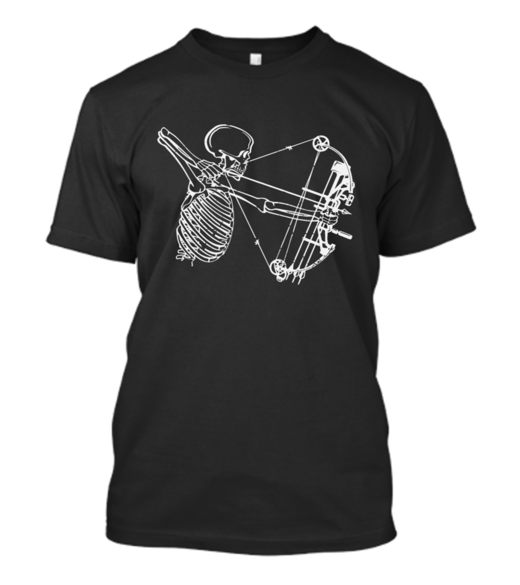Cool Skeleton With Bow Skull Archery Hunting Skeleton Archery Drawing T-Shirt