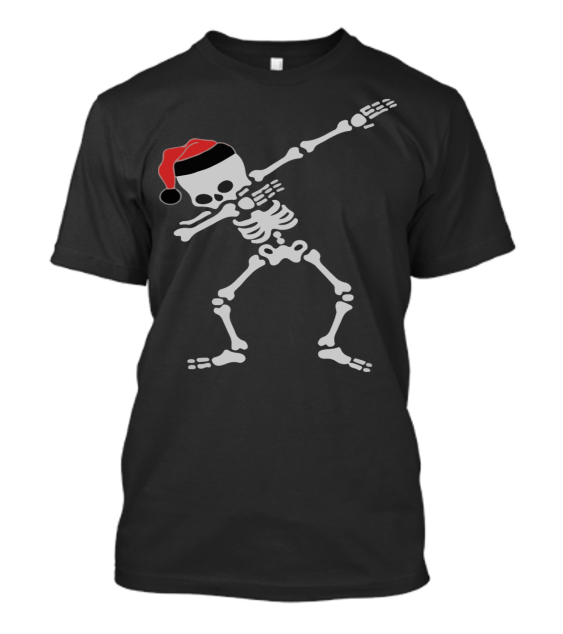 Christmas Funny Dabbing Skeleton Santa Hat T-Shirt