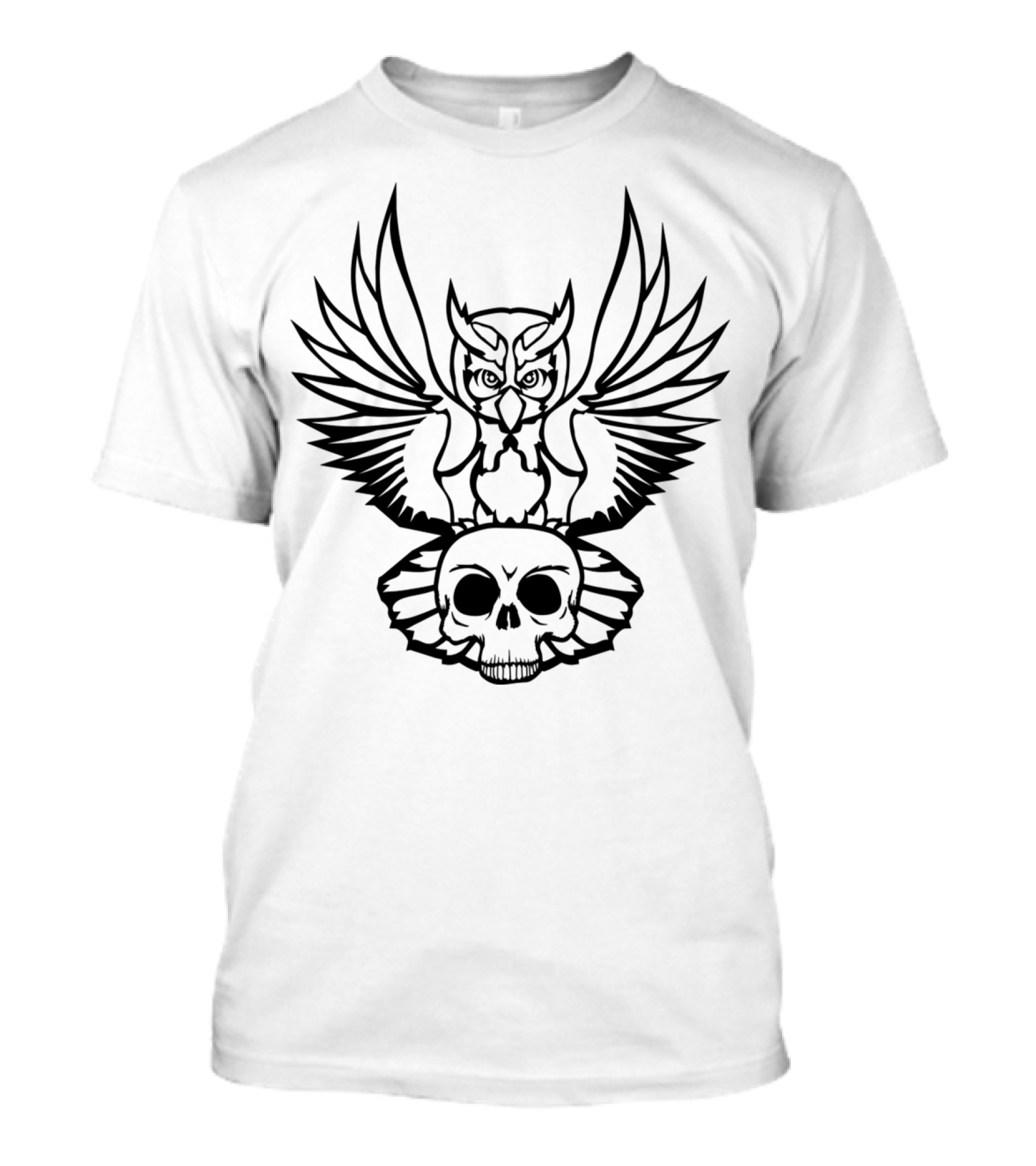 Horror Halloween Owl Skull Skeleton T-Shirt
