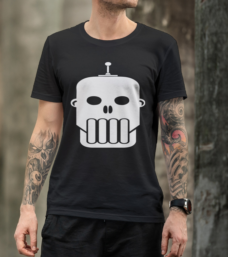 Robot Skull The Skeletons Rising Futuristic Skull Design #10 T-Shirt
