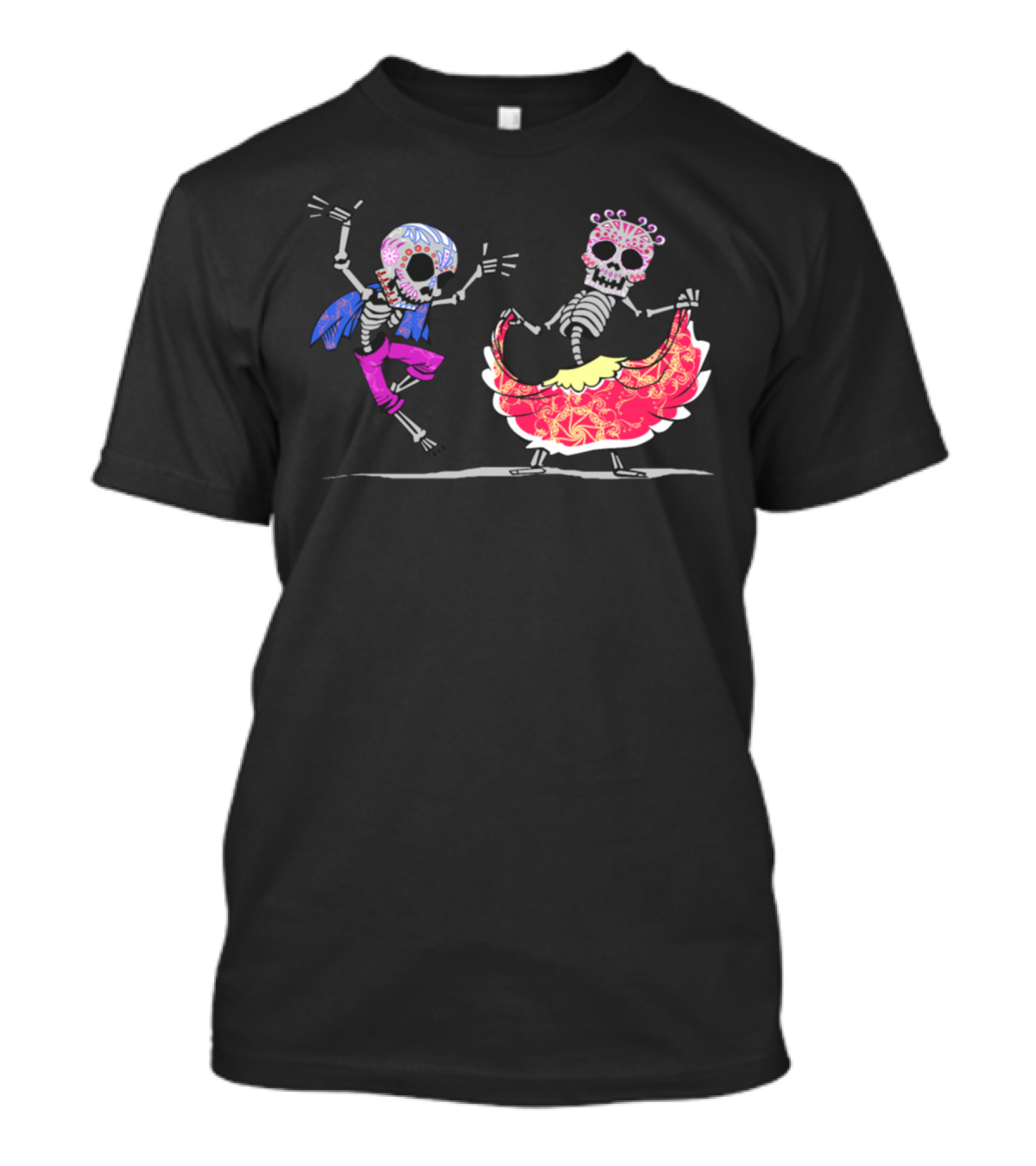 Skeleton Couple Dance Ballet Folklorico Traditional T-Shirt