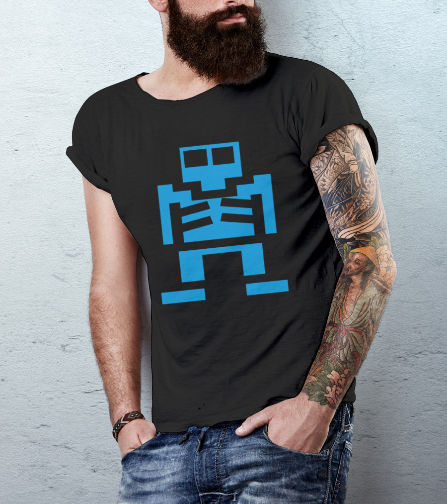 8Bit Pixel Skeleton Man RPG Game T-Shirt
