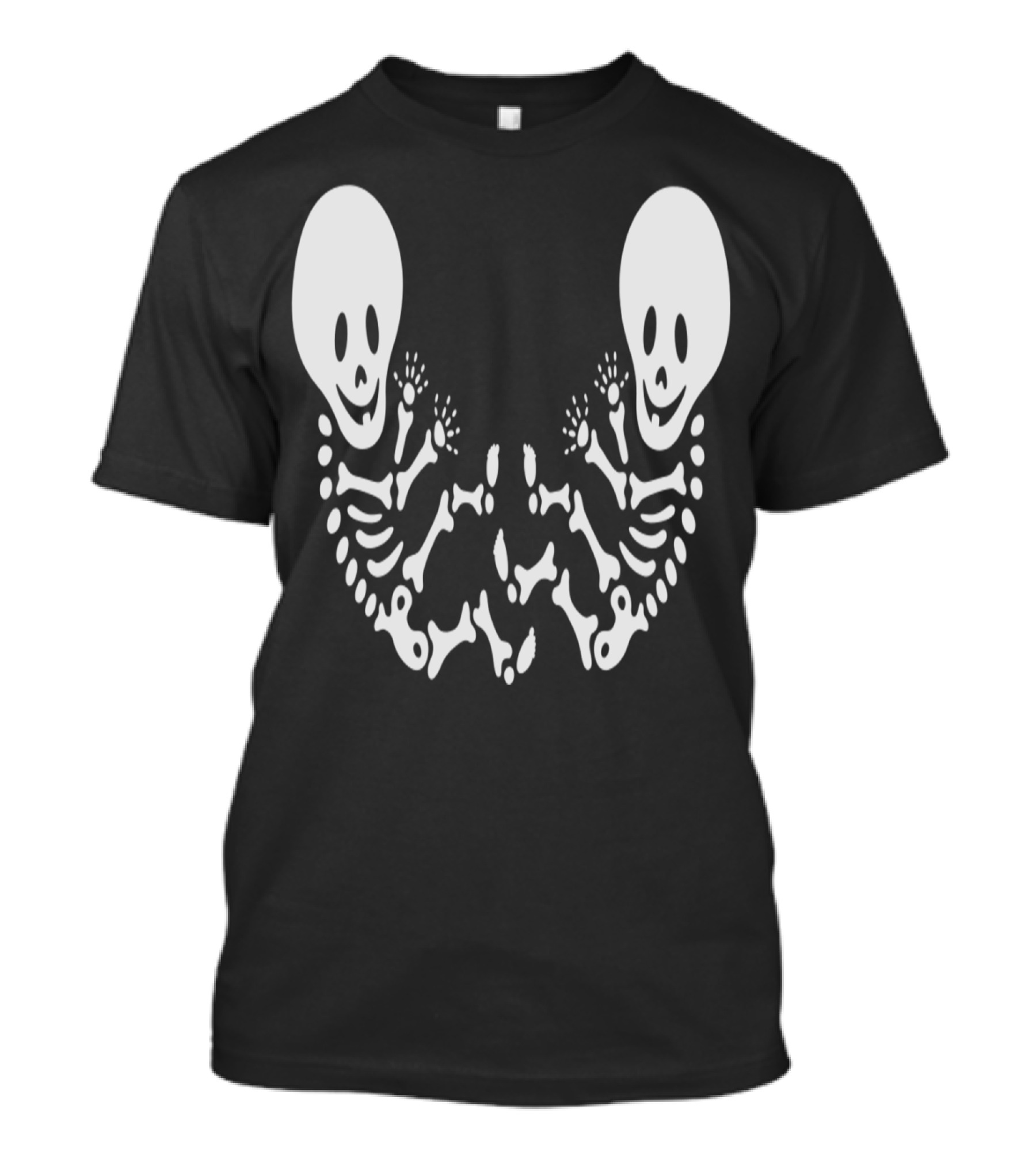 Halloween Skeleton Twins Baby Maternity T-Shirt