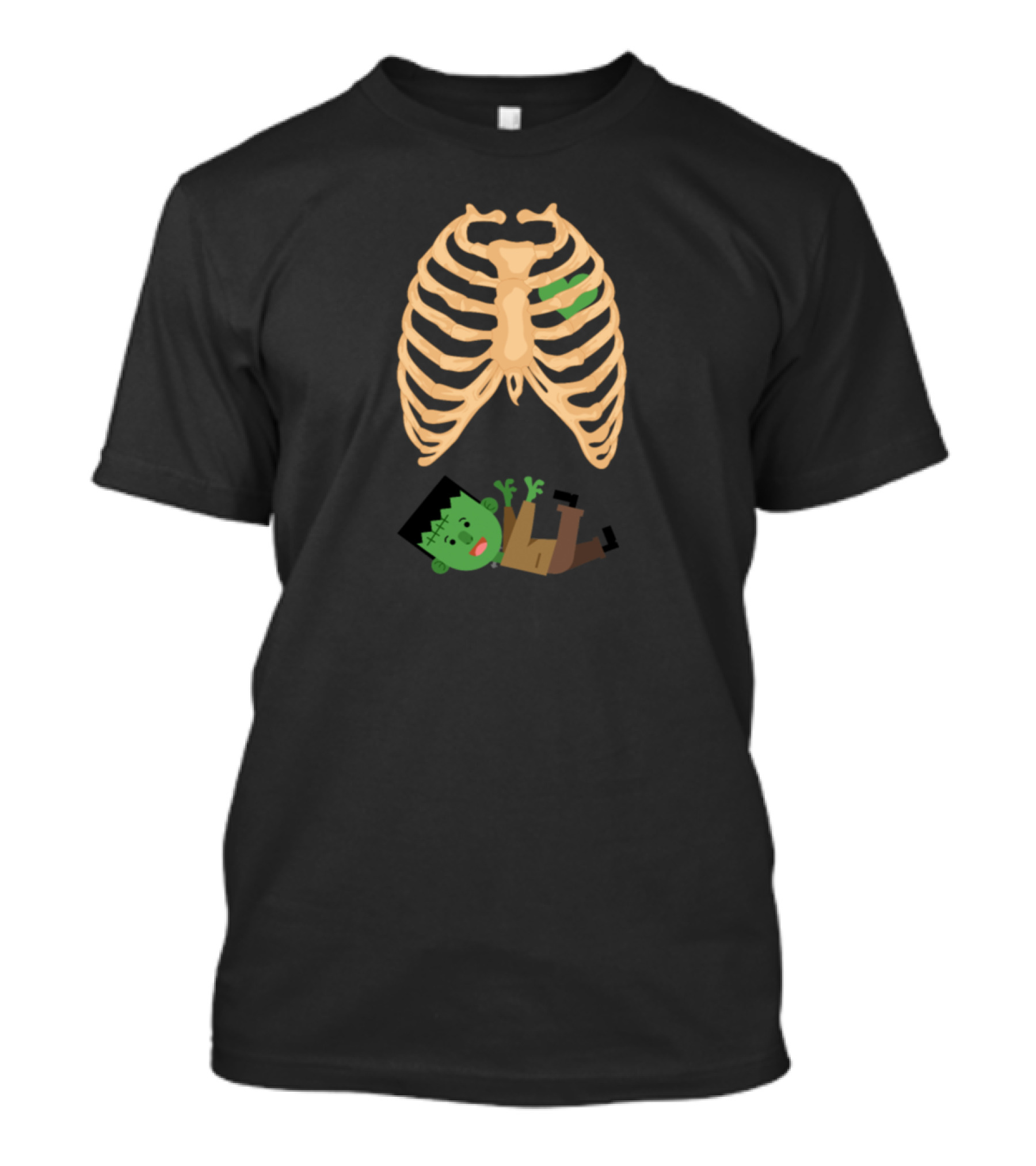 Frankenstein Ribcage Zombie Halloween Skeleton Bones T-Shirt