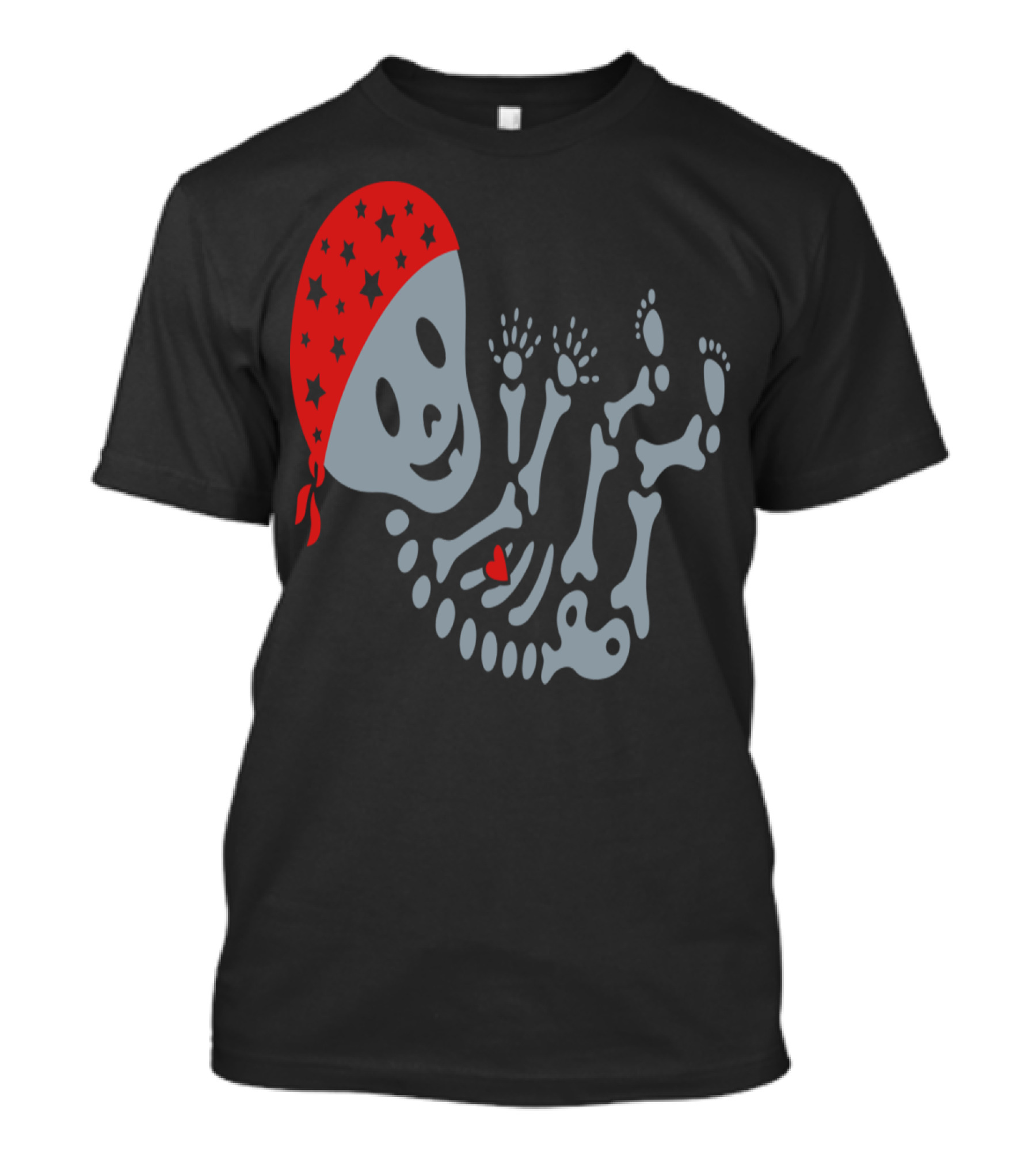 Tattoo Mama Maternity Skeleton With Red Bandana Baby Bones T-Shirt
