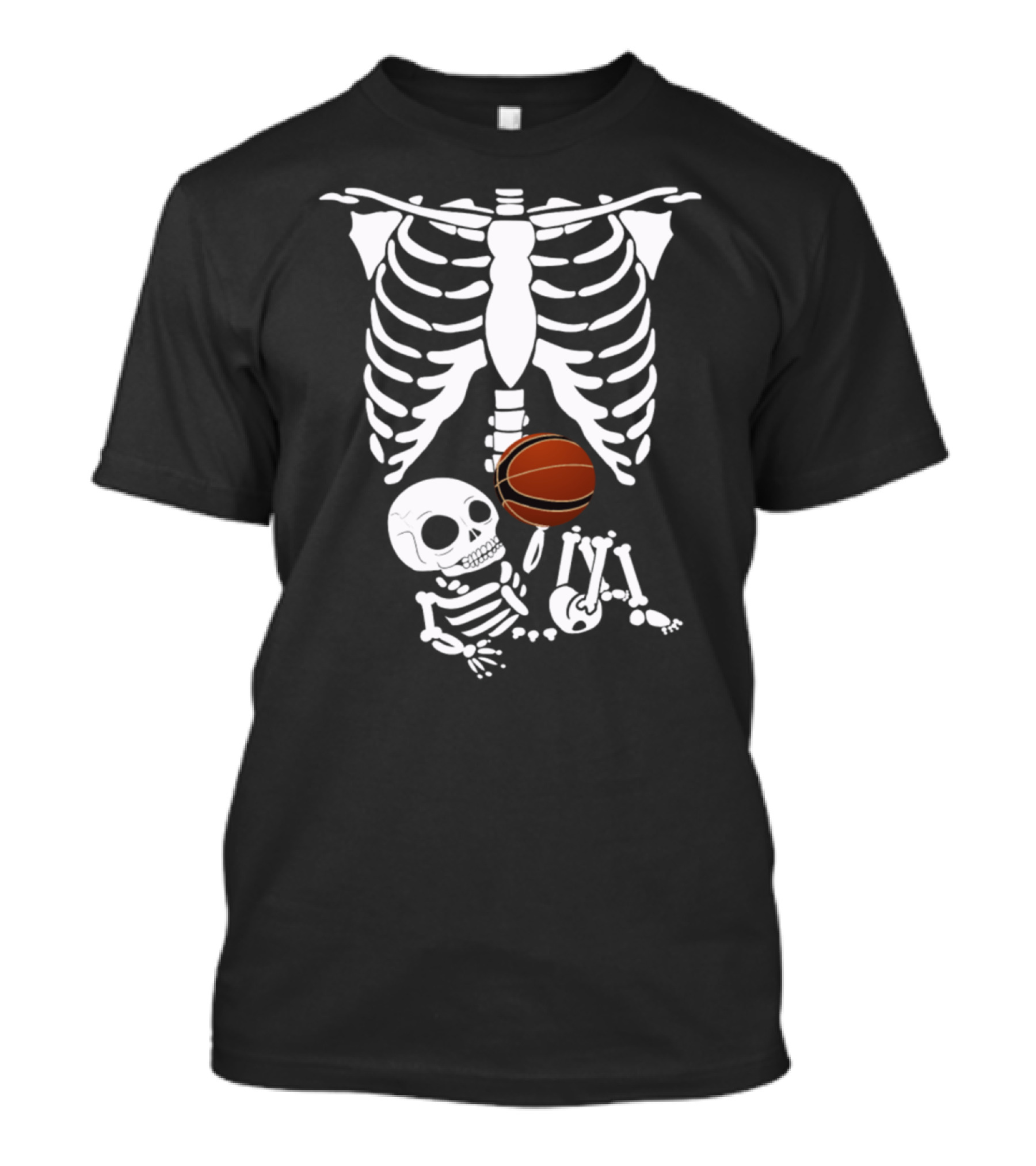 Skeleton Baby Basketball Funny Cute Pregnant T-Shirt