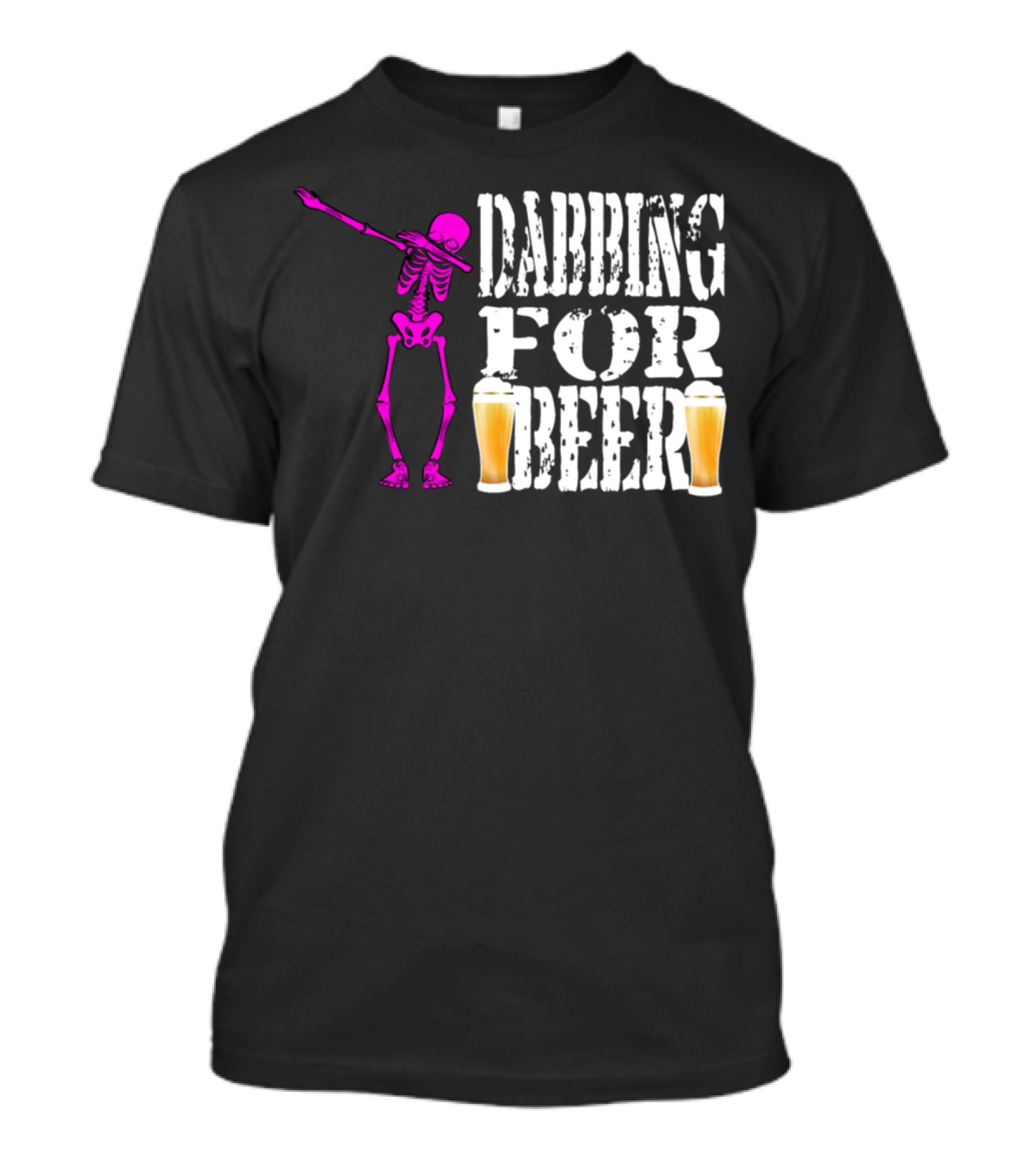 Dabbing Pink Skeleton Dabbing For Beer Halloween T-Shirt