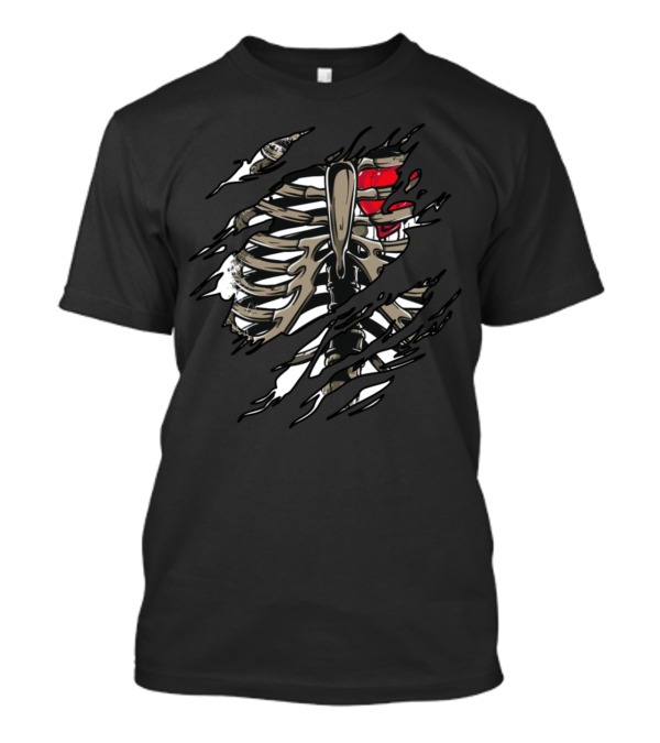 Rib Zombie Rib Cage Showing Skeleton Halloween Scary Rib Cage Light T-Shirt