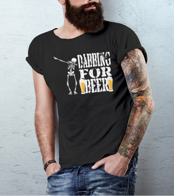 Dabbing Skeleton For Beer Halloween T-Shirt