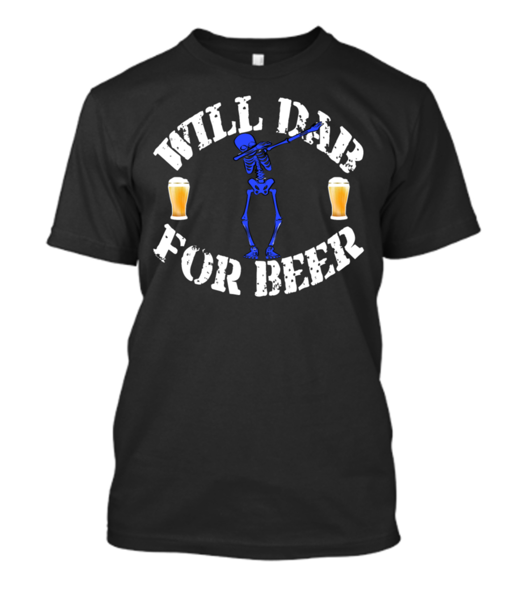 Will Dab For Beer Blue Skeleton Halloween T-Shirt