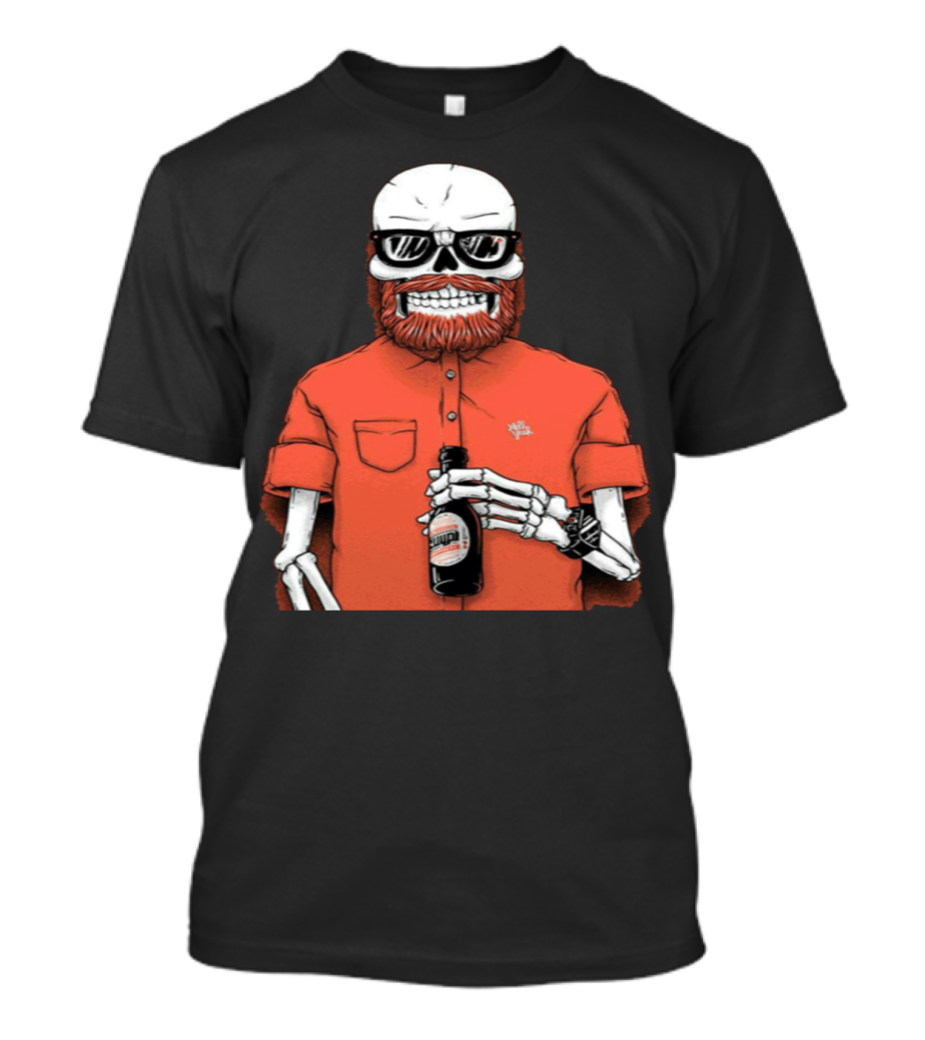 Let's Grab A Beer Skeleton With Beard And Sunglasses T-Shirt