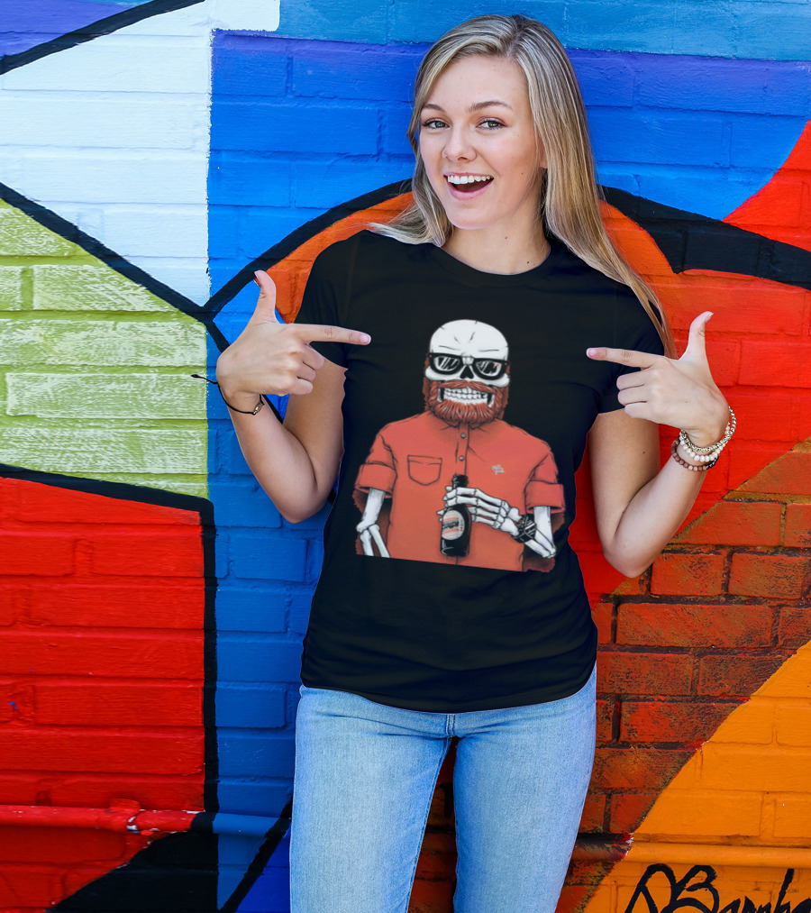 Let's Grab A Beer Skeleton With Beard And Sunglasses T-Shirt