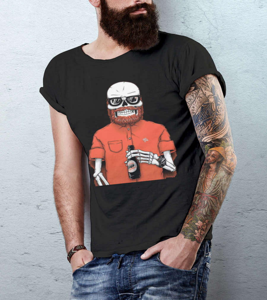Let's Grab A Beer Skeleton With Beard And Sunglasses T-Shirt