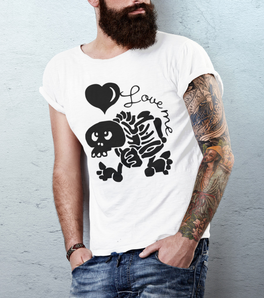 Love Me Skeleton With Heart Balloon T-Shirt