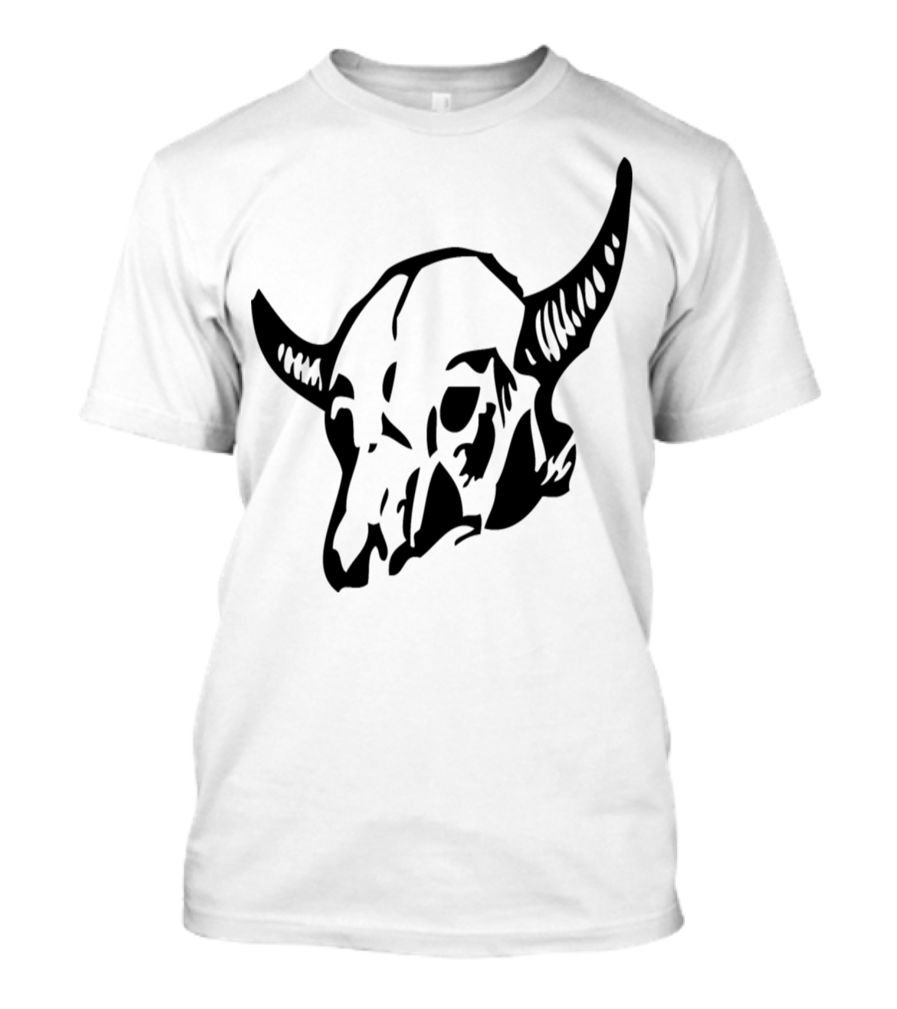 Cow Skull Black Horns T-Shirt