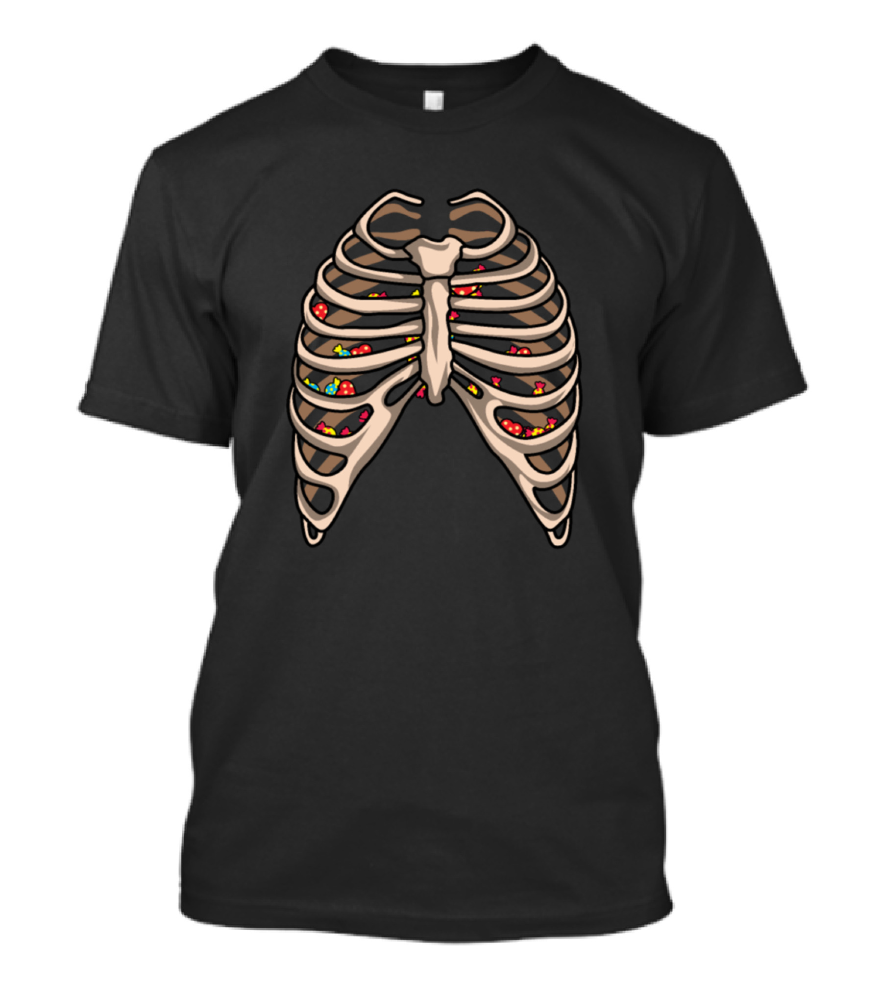 Chest Cage Filled With Candy And Sweets Within Ribcage Structure T-Shirt