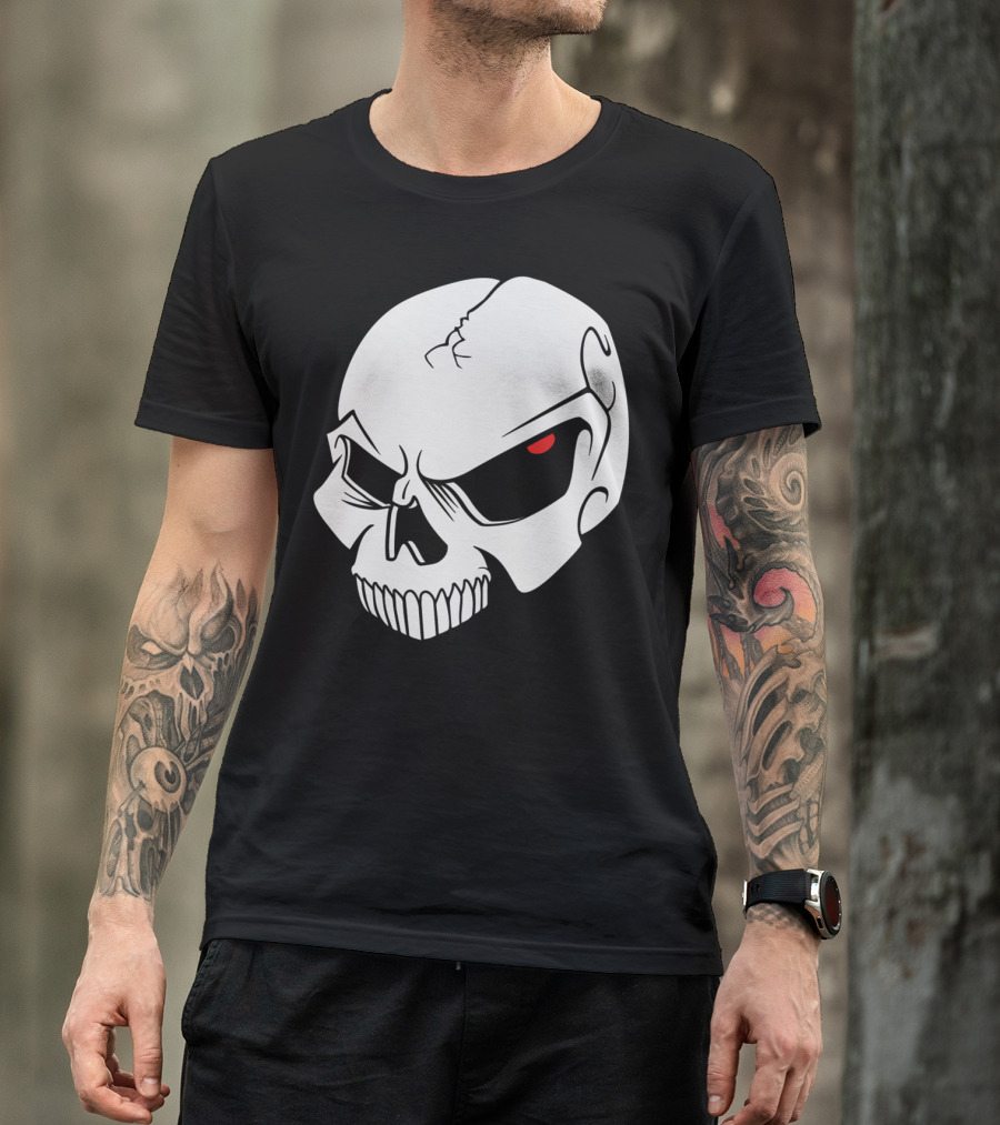 EvilSkull Red-Eyed Grinning Skull T-Shirt
