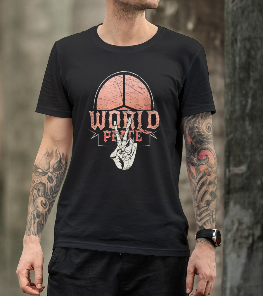 World Peace Hand Gesture With Basketball Peace T-Shirt