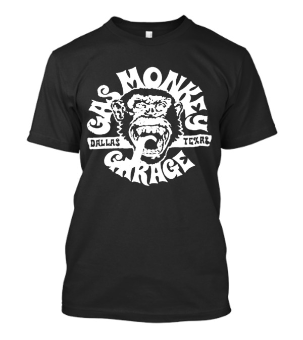 Gas Monkey Garage Dallas Texas Monkey Logo Black Color T-Shirt