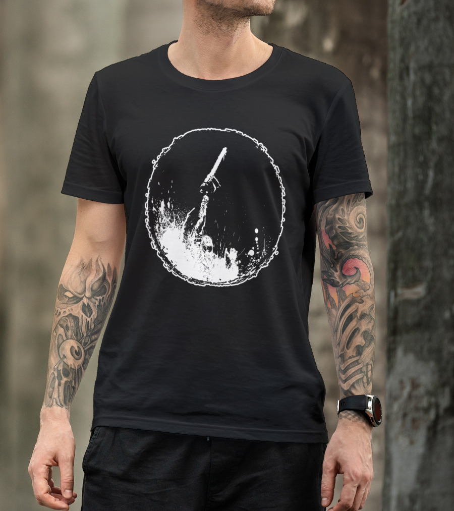 SawEvents Splatter Art Chainsaw Circle T-Shirt