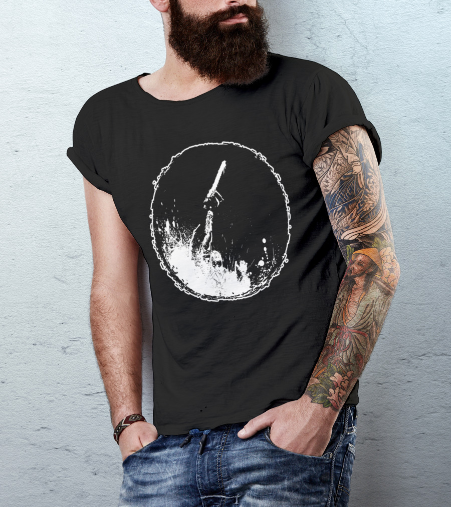 SawEvents Splatter Art Chainsaw Circle T-Shirt