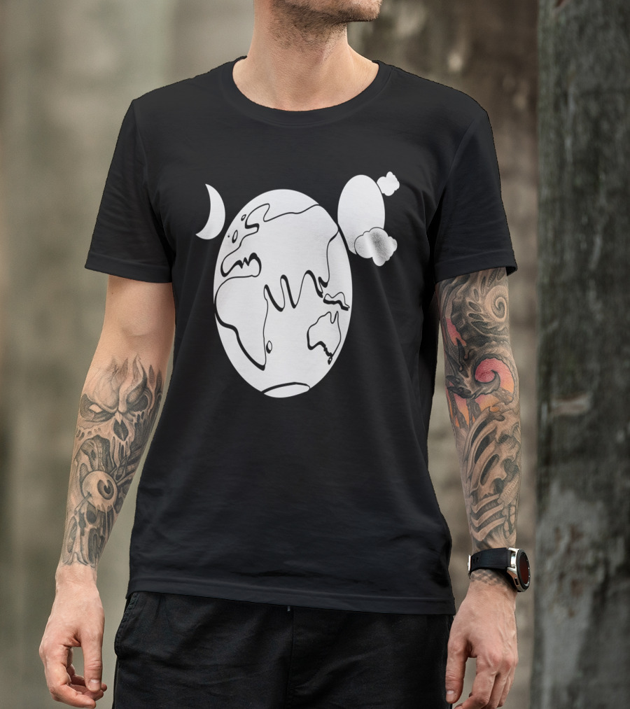 Aussie Earth Outline With Moon And Clouds T-Shirt
