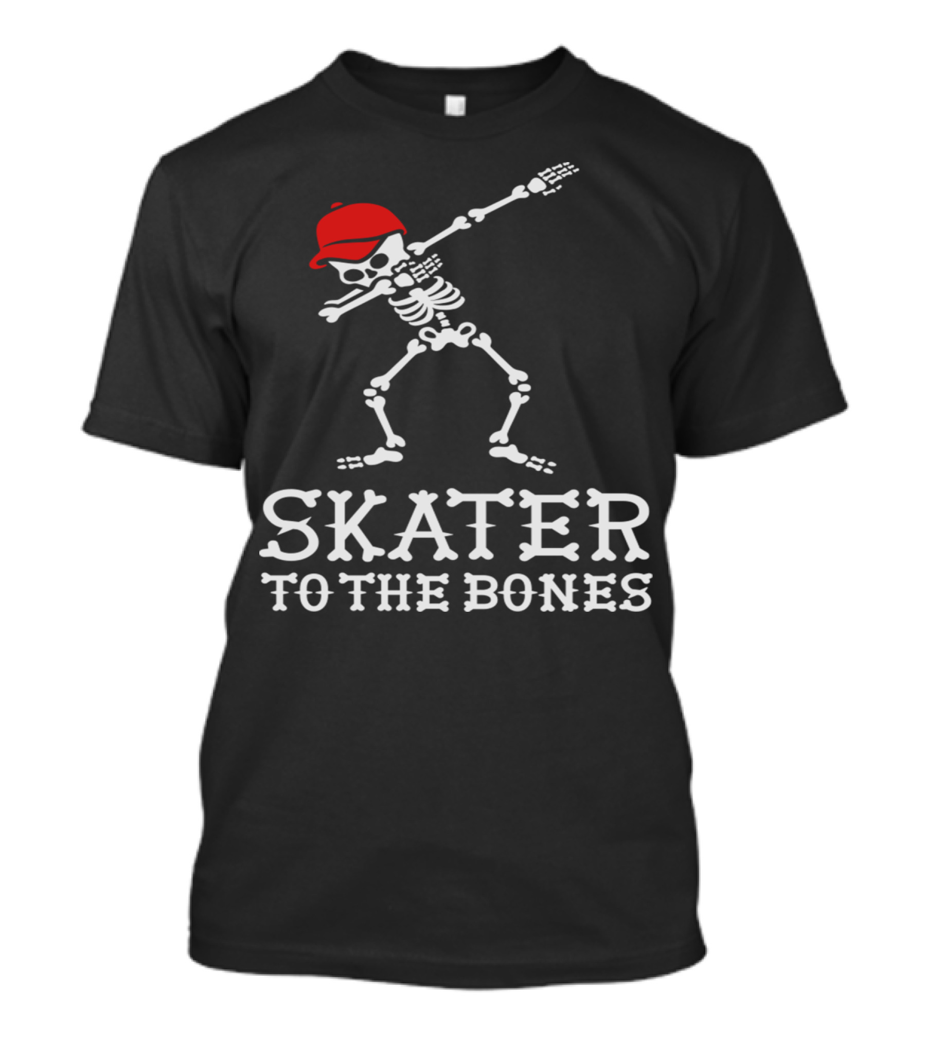 Skater To The Bones Skeleton Dab With Red Cap T-Shirt