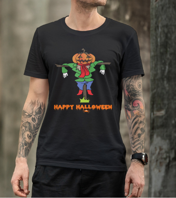 Happy Halloween Trick Or Treat Pumpkin Horror Scarecrow T-Shirt