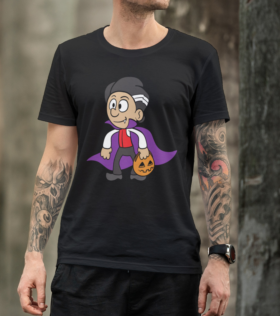 Halloween Trick Or Treat Vampire With Pumpkin Monster Zombie T-Shirt