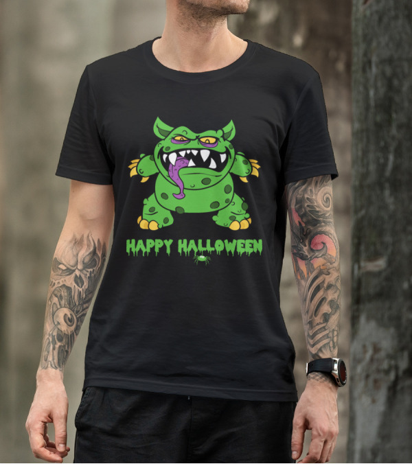 Happy Halloween Green Monster Zombie Horror Monster T-Shirt