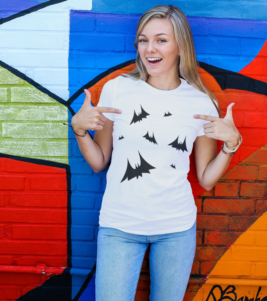 Halloween Bats Night Sky T-Shirt
