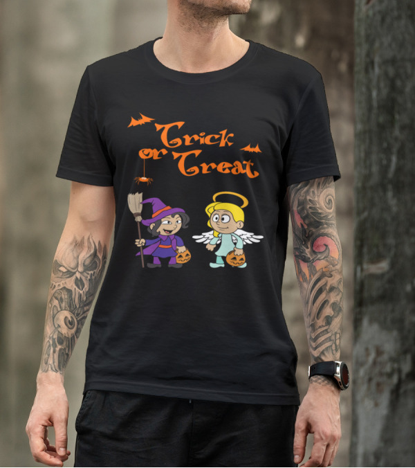 Trick Or Treat Halloween Costume Witch Angel Sweets Candy T-Shirt