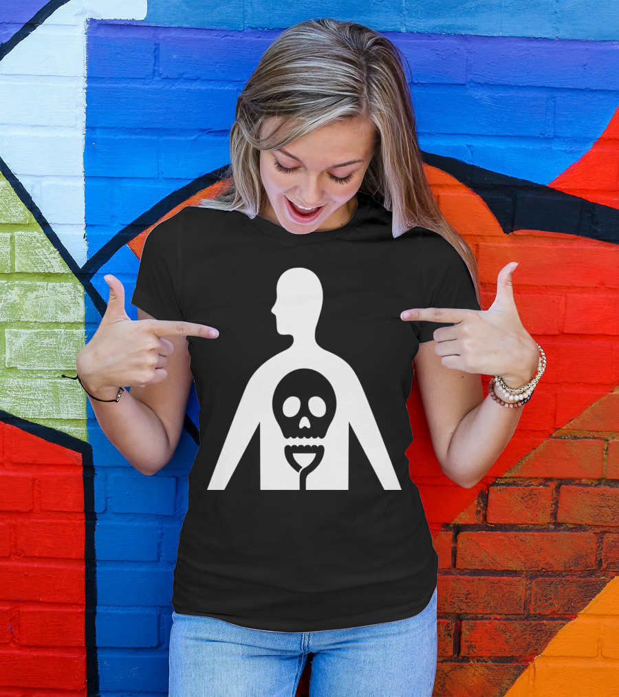Person As Human With Embedded Skull T-Shirt