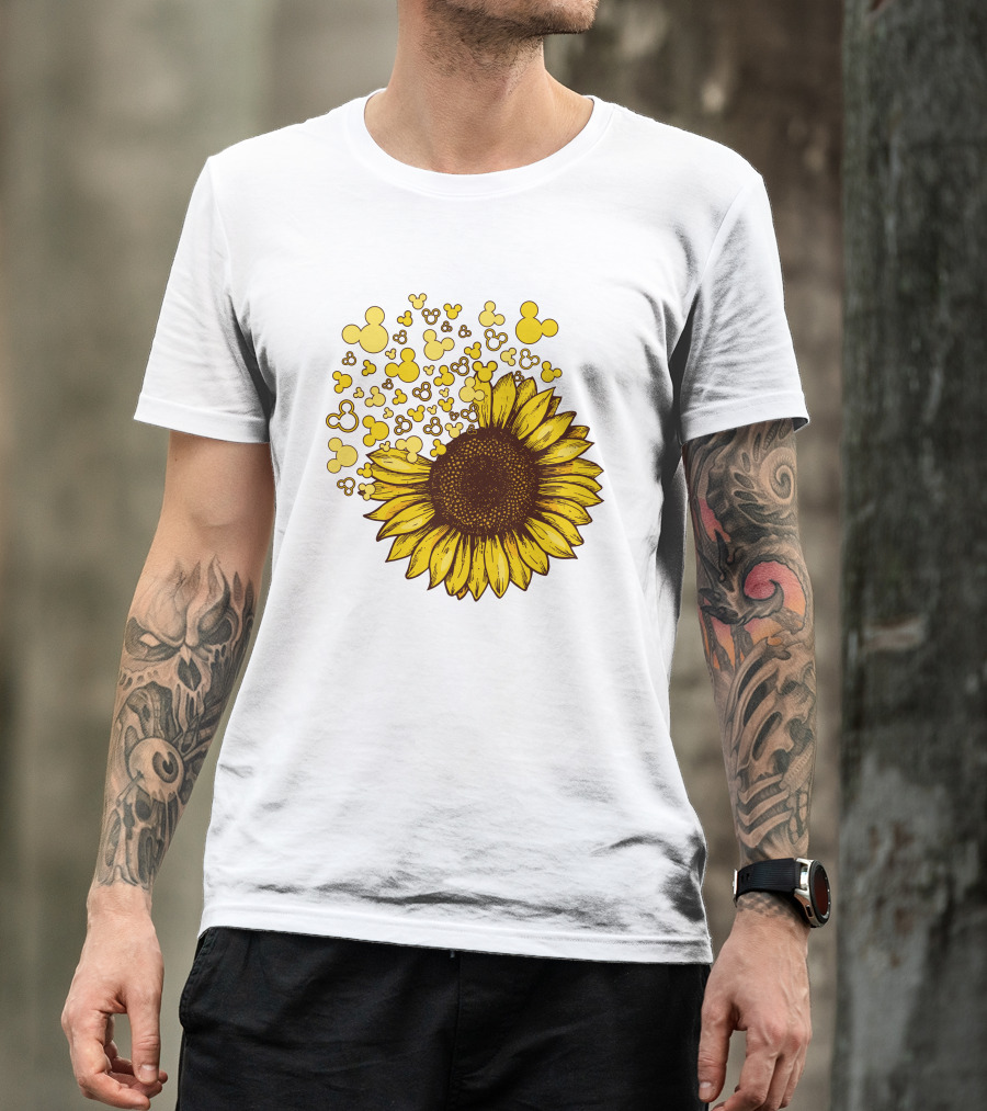 Mickey Sunflower Iconic Blooms With Classic Ears T-Shirt