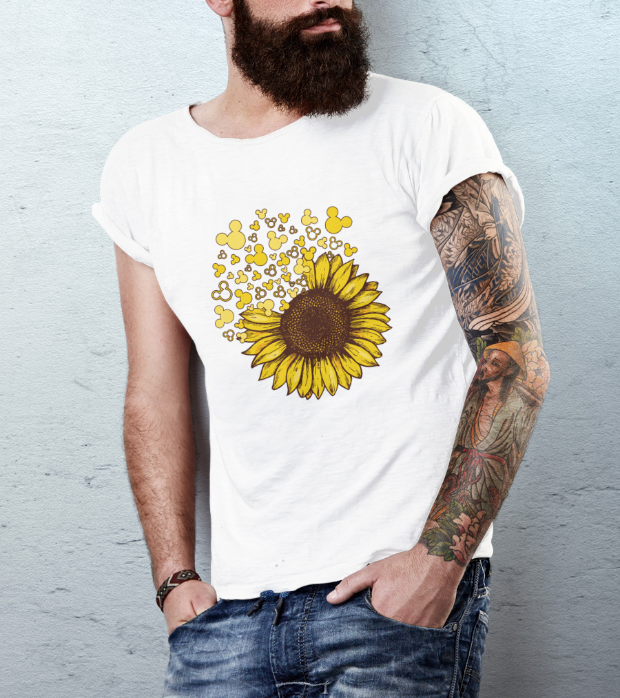 Mickey Sunflower Iconic Blooms With Classic Ears T-Shirt