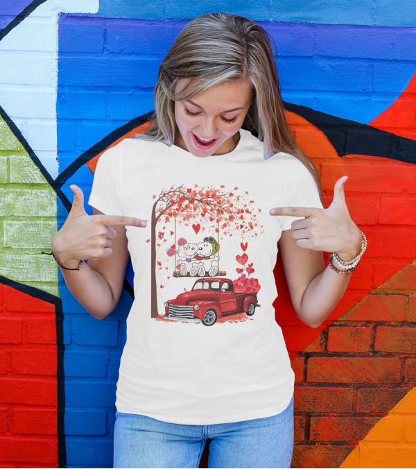 SNP Love Heart Tree Swing Red Truck Romance T-Shirt