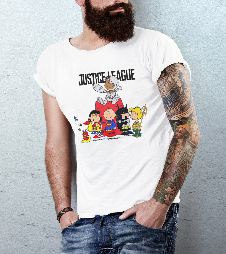 Justice League Peanuts Crossover Charlie Brown Superheroes T-Shirt