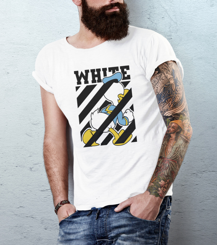 Donald Duck Off-White Stripes T-Shirt