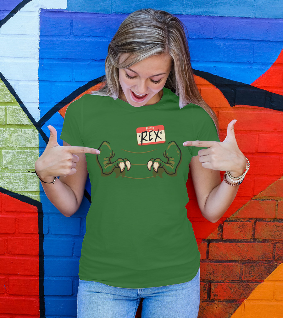 Hello My Name Is Rex Dinosaur Claws T-Shirt